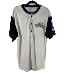 Vintage 90s Starter MLB‎ Chicago WHITE SOX 3 Button HENLEY Shirt Short Sleeve XL